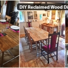 DIY再生木材餐桌，废旧材料大变身